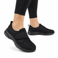 Women's Knit-Mesh Strap Trainer — Wide Fit, Cushioned Footbed, Easy On-Off — Valendrua Trainer