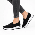 Women's Knit-Mesh Slip-On Loafer — Platform Sole, Faux-Lace Detail — Valendrua Glide