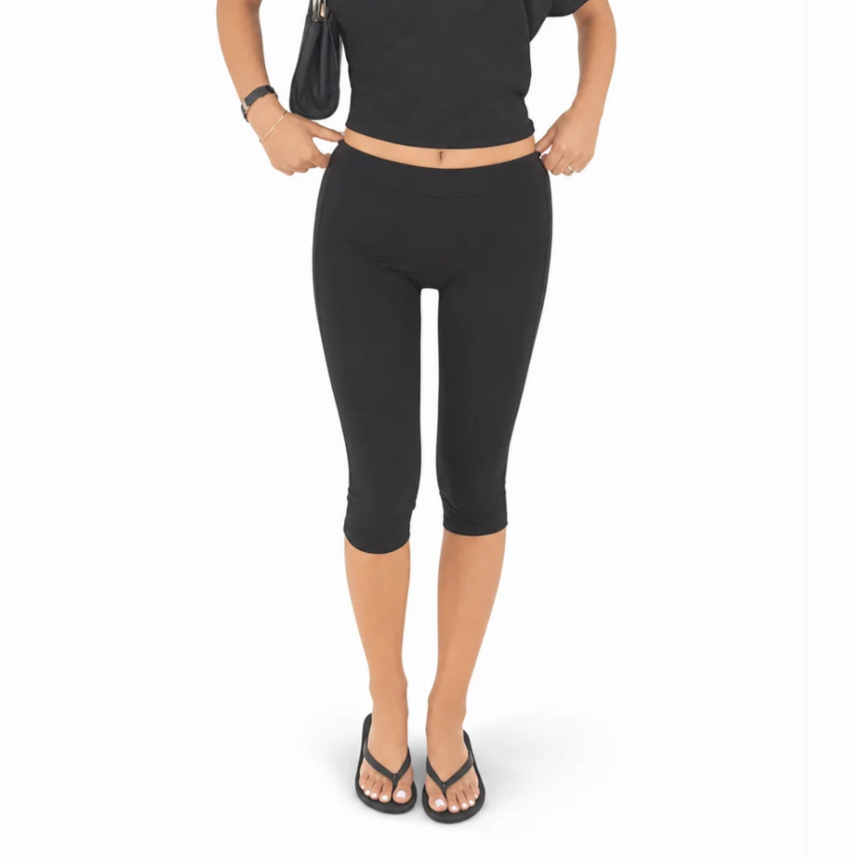 Women's Capri Trousers — Mid-Calf Crop, Structured Drape — Valendrua Maren