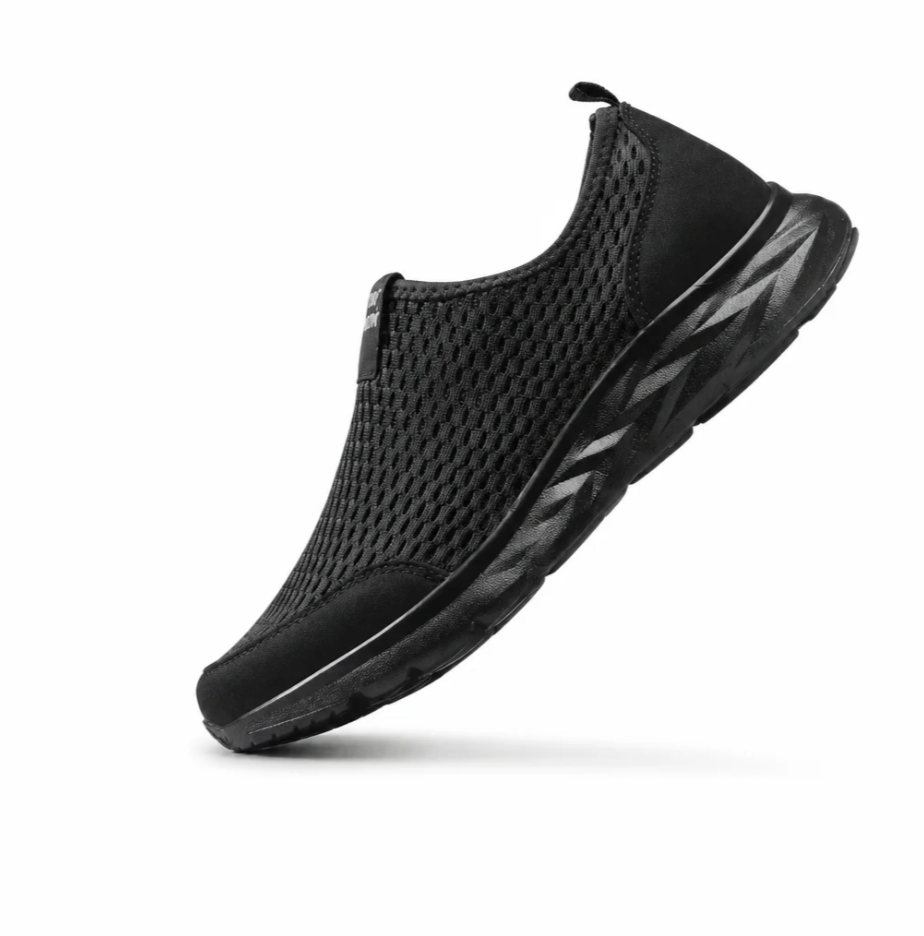 Men's Mesh Slip-On Sneaker — Honeycomb Upper, Cushioned Sole, Breathable — Valendrua Marin