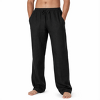 Men's Linen-Blend Drawstring Trousers — Relaxed Summer Beach Pants — Valendrua Easton