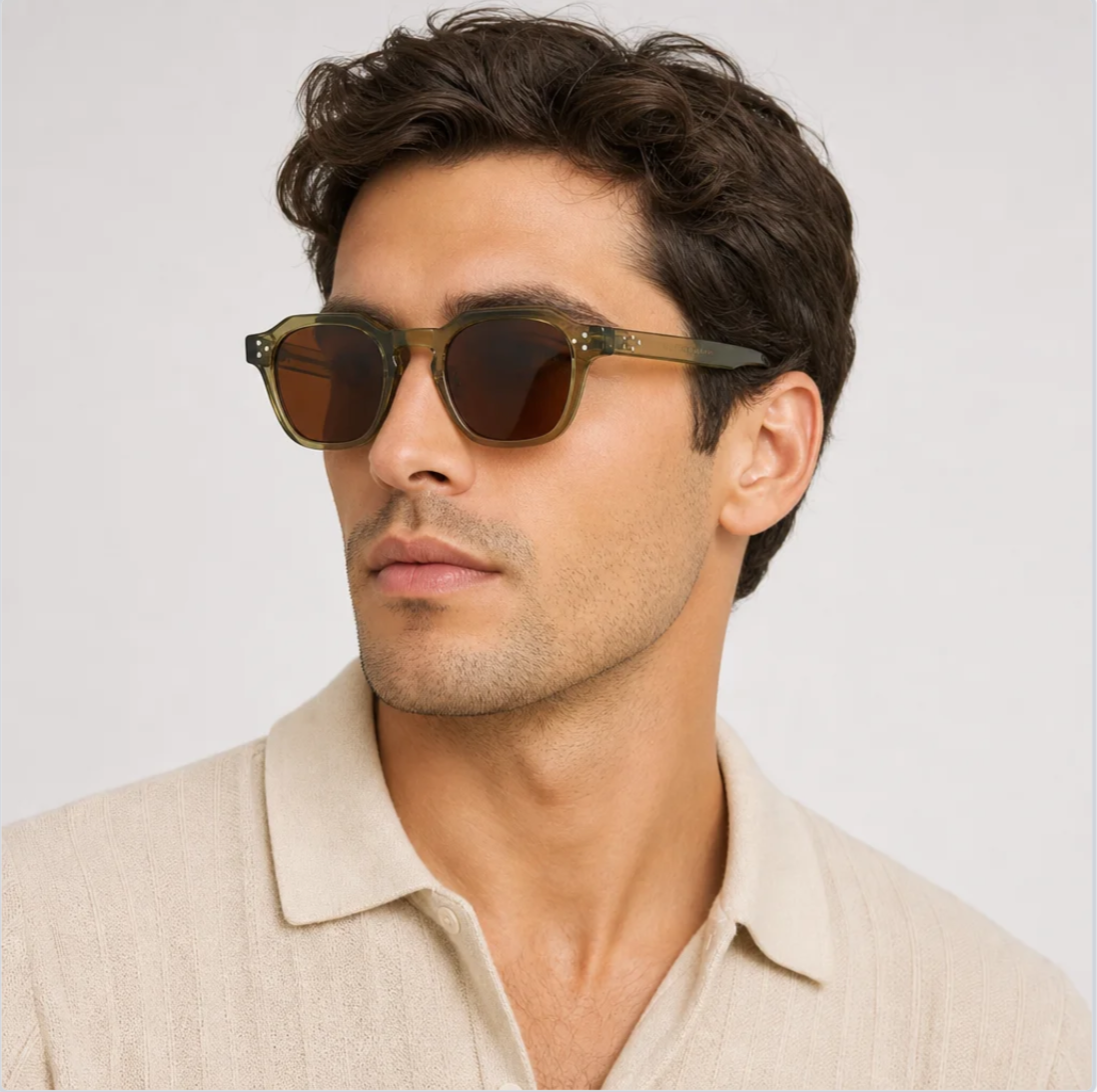 Round Acetate Sunglasses — Keyhole Bridge, Tinted Lens, Unisex — Valendrua Halliday