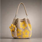 Handmade Crochet Flower Tote Bag — Floral Knit, Pendant Option — Valendrua
