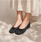 Women's Split-Toe Bow Ballet Flats — Tabi-Style, Knotted Bow, Low Block Heel — Valendrua