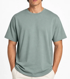 Men's Heavyweight Boxy T-Shirt — Drop Shoulder, Ribbed Crew Neck, Structured Fit — Valendrua