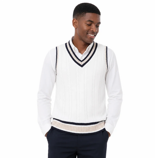 Men's Cable-Knit Cricket Vest