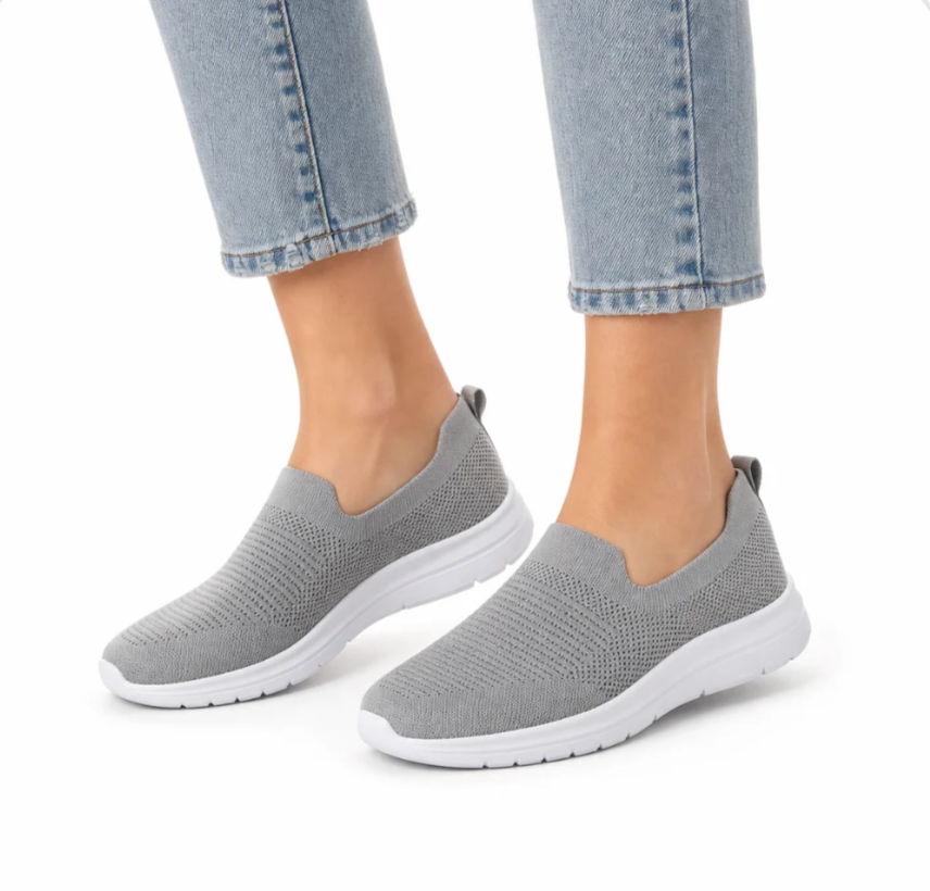 Women's Knit Slip-On Sneaker — Featherlight, Breathable, Cushioned Sole — Valendrua Aria