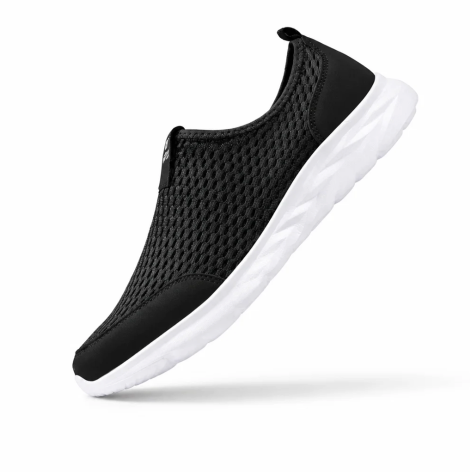 Men's Mesh Slip-On Sneaker — Honeycomb Upper, Cushioned Sole, Breathable — Valendrua Marin