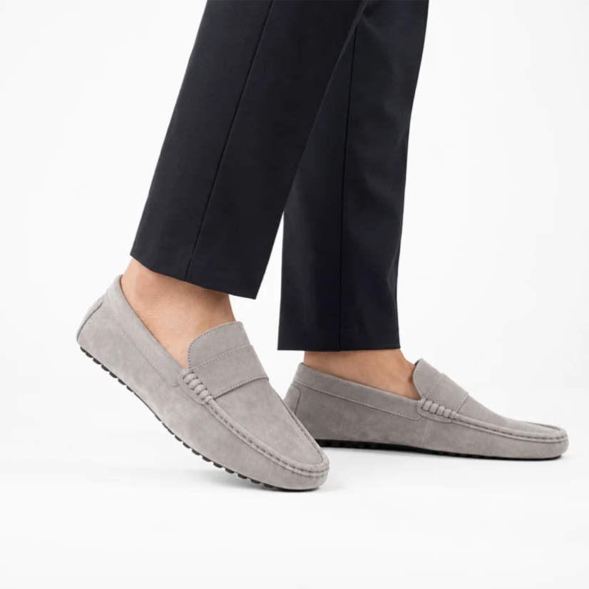 Men's Suede Penny Loafer — Driving Sole, Slip-On — Valendrua Marlow