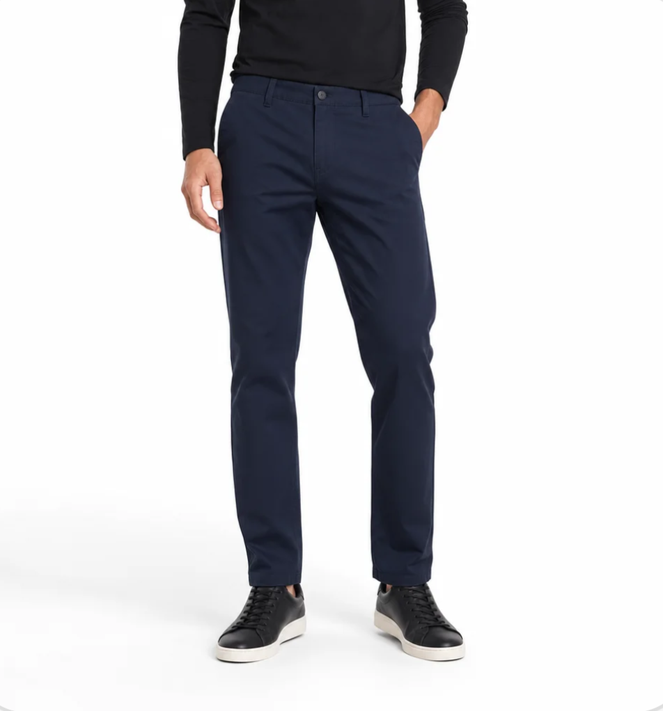 Men's Straight-Leg Stretch Trousers — Wrinkle-Resistant Flat-Front Dress Pants — Valendrua Marlowe