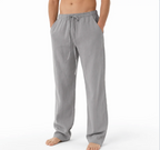 Men's Linen-Blend Drawstring Trousers — Relaxed Summer Beach Pants — Valendrua Easton