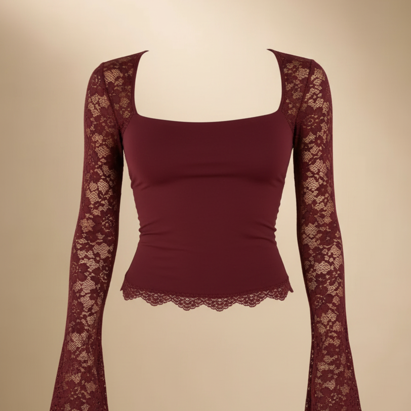Burgundy Lace Top Ghost