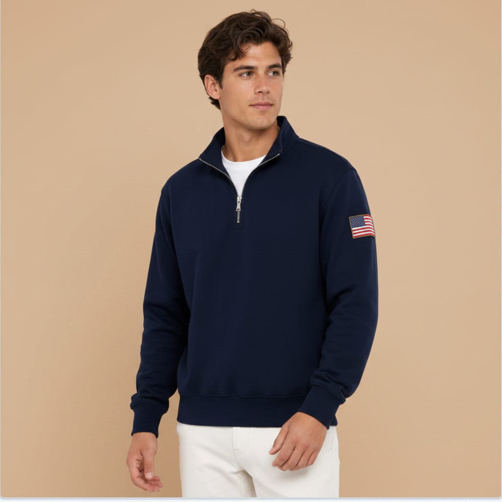 Navy - On Model Beige